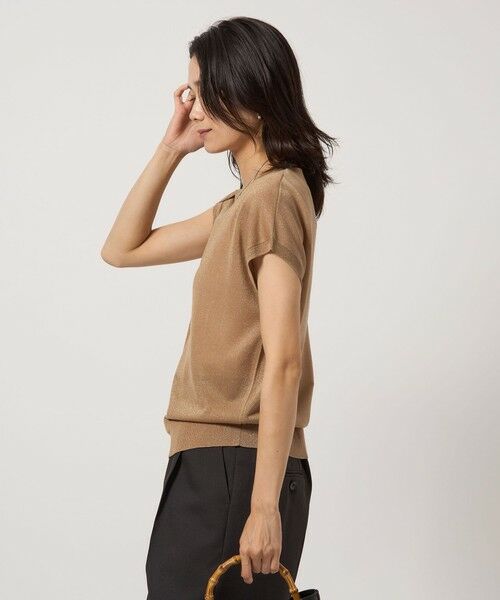 green label relaxing / グリーンレーベル リラクシング ニット・セーター | オーロララメ フレンチスリーブ プルオーバー ニット | 詳細10