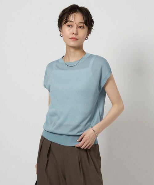 green label relaxing / グリーンレーベル リラクシング ニット・セーター | オーロララメ フレンチスリーブ プルオーバー ニット | 詳細16