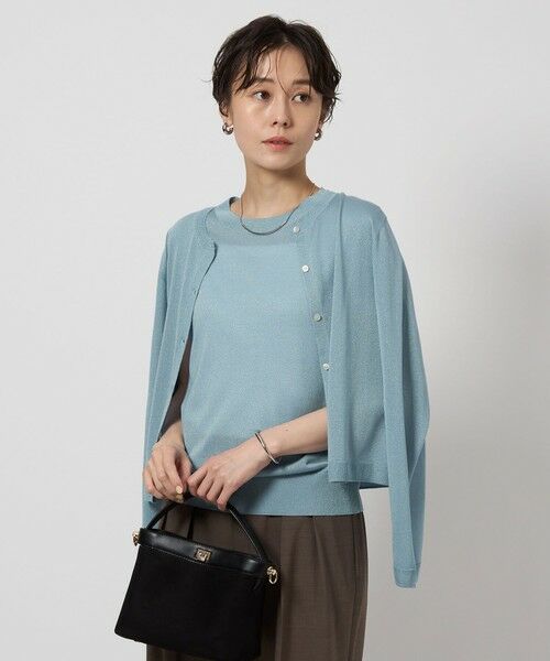 green label relaxing / グリーンレーベル リラクシング ニット・セーター | オーロララメ フレンチスリーブ プルオーバー ニット | 詳細18