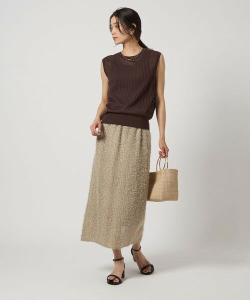 green label relaxing / グリーンレーベル リラクシング ロング・マキシ丈スカート | フリンジ ジャカード タイト スカート | 詳細11