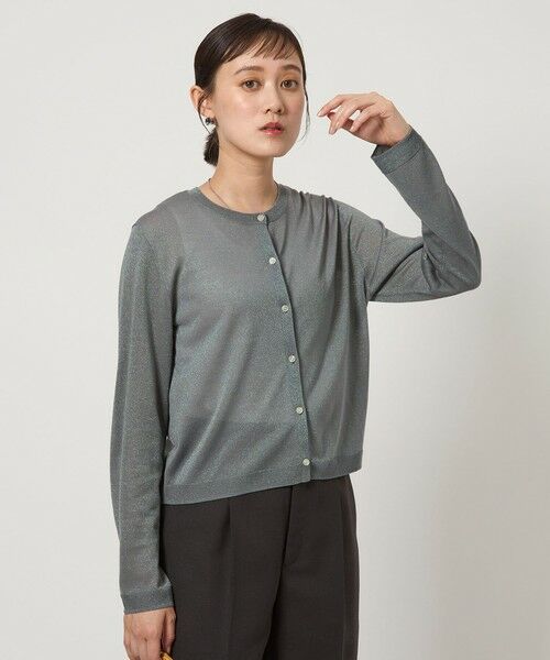 green label relaxing / グリーンレーベル リラクシング カーディガン・ボレロ | オーロララメ ニット カーディガン | 詳細1