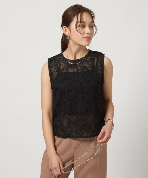green label relaxing/グリーンレーベル リラクシング コード エンブロイダリー プルオーバー BLACK FREE green label relaxing/グリーンレーベル リラクシング コード エンブロイダリー プルオーバー BLACK FREE