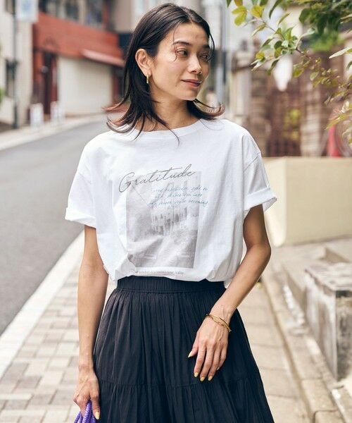 green label relaxing / グリーンレーベル リラクシング カットソー | 【WEB限定】＜at ease＞フォトグラフィック ショートスリーブ Tシャツ | 詳細9