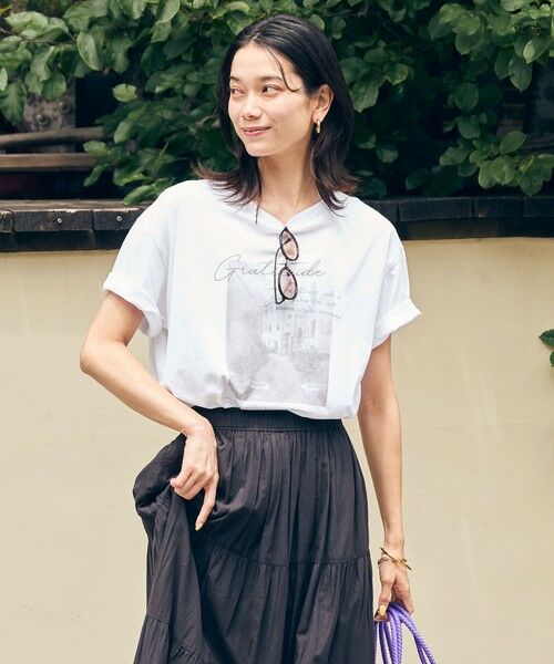 green label relaxing / グリーンレーベル リラクシング カットソー | 【WEB限定】＜at ease＞フォトグラフィック ショートスリーブ Tシャツ | 詳細10