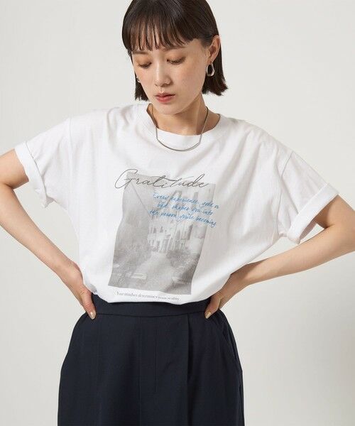 green label relaxing / グリーンレーベル リラクシング カットソー | 【WEB限定】＜at ease＞フォトグラフィック ショートスリーブ Tシャツ | 詳細14