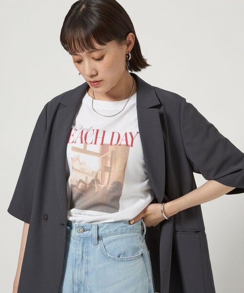 green label relaxing / グリーンレーベル リラクシング カットソー | 【WEB限定】＜at ease＞フォトグラフィック ショートスリーブ Tシャツ | 詳細22