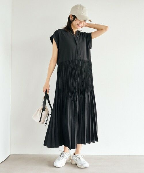 size SHORTあり］ワッシャー プリーツ ワンピース （ロング