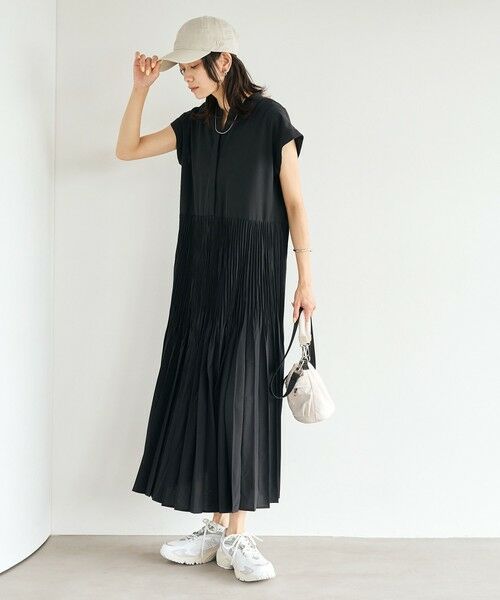 size SHORTあり］ワッシャー プリーツ ワンピース （ロング