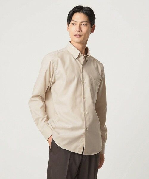 green label relaxing/グリーンレーベル リラクシング エブリット コットンオックス ソリッド スナップ ボタンダウン シャツ -イージーアイロン- BEIGE L green label relaxing/グリーンレーベル リラクシング エブリット コットンオックス ソリッド スナップ ボタンダウン シャツ -イージーアイロン- BEIGE L