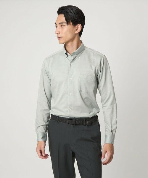 green label relaxing / グリーンレーベル リラクシング シャツ・ブラウス | エブリット TC ジャージー スナップ ボタンダウン シャツ -イージーアイロン・吸水速乾・抗菌- | 詳細16