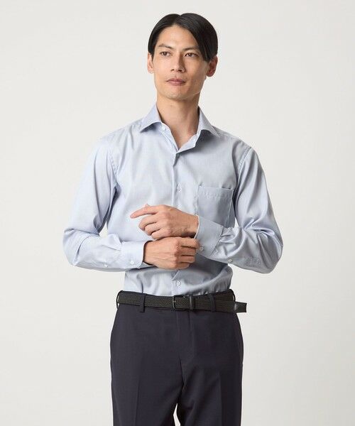 green label relaxing/グリーンレーベル リラクシング コットン ナローストライプ ワイドカラー ドレスシャツ -イージーアイロン- COBALT S-M(38cm) green label relaxing/グリーンレーベル リラクシング コットン ナローストライプ ワイドカラー ドレスシャツ -イージーアイロン- COBALT S-M(38cm)