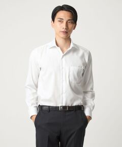 green label relaxing / グリーンレーベル リラクシング シャツ・ブラウス | コットン シャドーストライプ クレリック ワイドカラー ドレスシャツ -イージーアイロン-