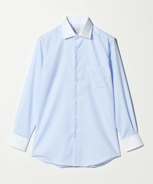 green label relaxing / グリーンレーベル リラクシング シャツ・ブラウス | コットン シャドーストライプ クレリック ワイドカラー ドレスシャツ -イージーアイロン- | 詳細15