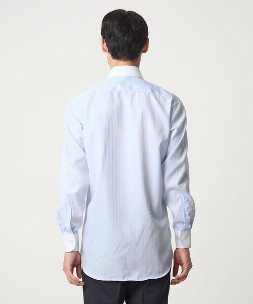 green label relaxing / グリーンレーベル リラクシング シャツ・ブラウス | コットン シャドーストライプ クレリック ワイドカラー ドレスシャツ -イージーアイロン- | 詳細13