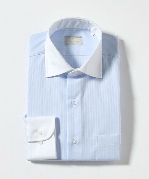 green label relaxing / グリーンレーベル リラクシング シャツ・ブラウス | コットン シャドーストライプ クレリック ワイドカラー ドレスシャツ -イージーアイロン- | 詳細14