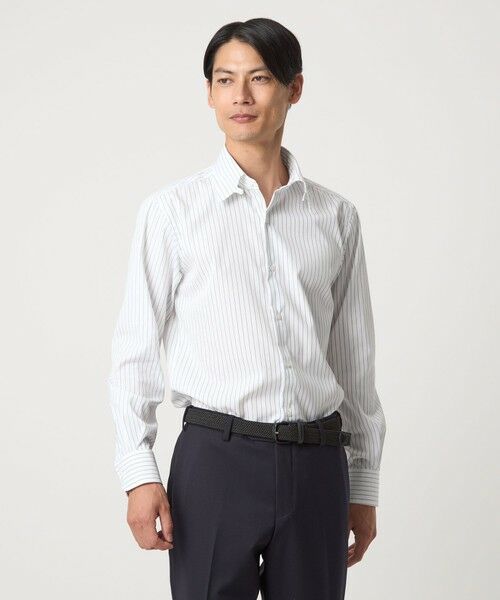 green label relaxing/グリーンレーベル リラクシング コットン ピンストライプ タブカラー ドレスシャツ -イージーアイロン- NAVY L-XL(42cm) green label relaxing/グリーンレーベル リラクシング コットン ピンストライプ タブカラー ドレスシャツ -イージーアイロン- NAVY L-XL(42cm)