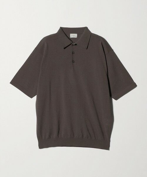 HERMES Vネックコットンニットポロシャツ JOHN SMEDLEY ジョンスメドレー ニット ポロシャツ SYRES メンズ