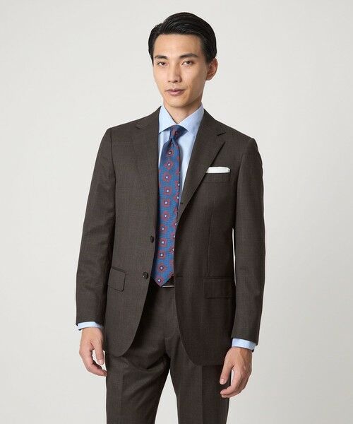 green label relaxing/グリーンレーベル リラクシング REDA グレンチェック 3B HXD スーツジャケット DK. BROWN 44 green label relaxing/グリーンレーベル リラクシング REDA グレンチェック 3B HXD スーツジャケット DK. BROWN 44