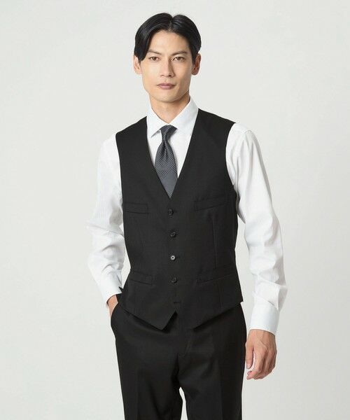 green label relaxing / グリーンレーベル リラクシング ベスト | REDA サージ スリム 5B スーツベスト(BLACK)