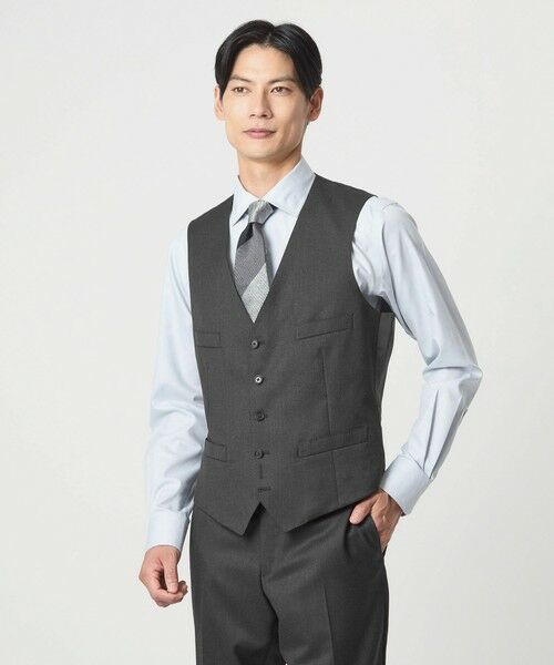 green label relaxing / グリーンレーベル リラクシング ベスト | REDA サージ スリム 5B スーツベスト(DK.GRAY)