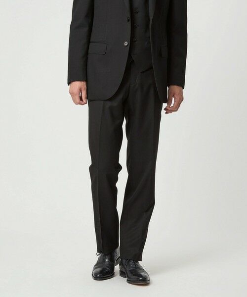 green label relaxing/グリーンレーベル リラクシング REDA サージ スリム ノープリーツ スーツパンツ BLACK M(80) green label relaxing/グリーンレーベル リラクシング REDA サージ スリム ノープリーツ スーツパンツ BLACK M(80)