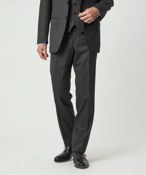 green label relaxing/グリーンレーベル リラクシング REDA サージ スリム ノープリーツ スーツパンツ DK. GRAY L(84) green label relaxing/グリーンレーベル リラクシング REDA サージ スリム ノープリーツ スーツパンツ DK. GRAY L(84)