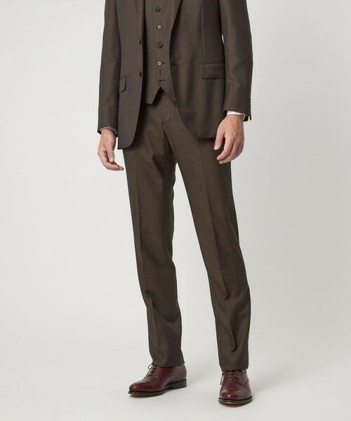 green label relaxing/グリーンレーベル リラクシング REDA サージ スリム ノープリーツ スーツパンツ DK. BROWN L(84) green label relaxing/グリーンレーベル リラクシング REDA サージ スリム ノープリーツ スーツパンツ DK. BROWN L(84)