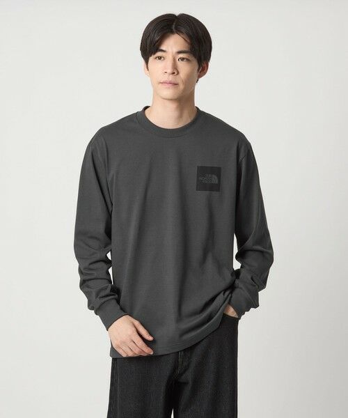 green label relaxing/グリーンレーベル リラクシング <THE NORTH FACE>スクエアロゴ ロングスリーブ 長袖 Tシャツ DK. GRAY M green label relaxing/グリーンレーベル リラクシング <THE NORTH FACE>スクエアロゴ ロングスリーブ 長袖 Tシャツ DK. GRAY M