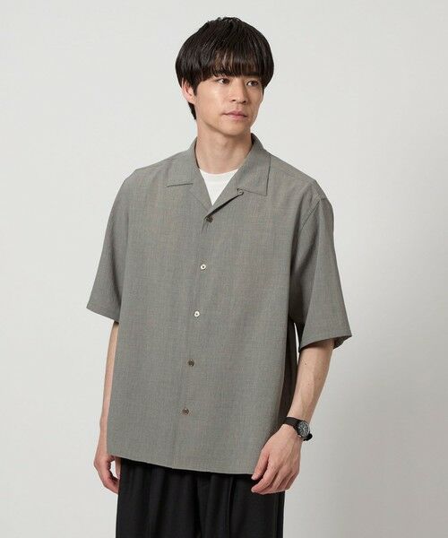 green label relaxing/グリーンレーベル リラクシング サップ BREEZY オープンカラー 半袖 シャツ -ストレッチ・通気性- MD. GRAY XL green label relaxing/グリーンレーベル リラクシング サップ BREEZY オープンカラー 半袖 シャツ -ストレッチ・通気性- MD. GRAY XL