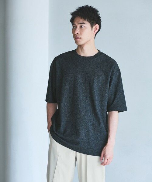 green label relaxing/グリーンレーベル リラクシング ミックス メランジ クルーネック Tシャツ DK. GRAY S