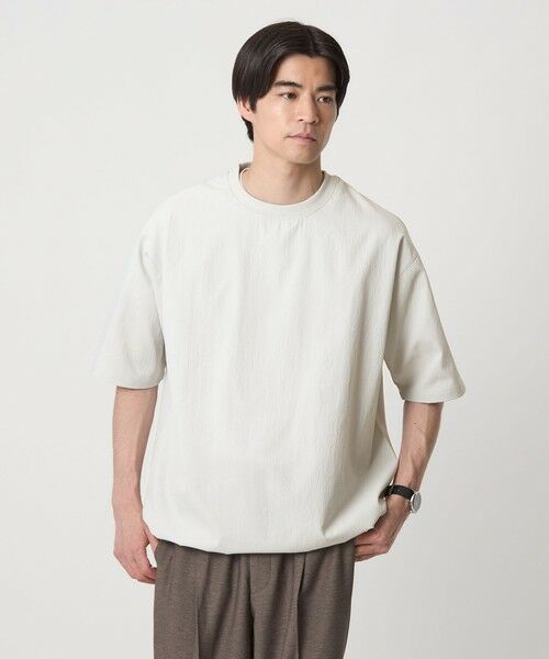 green label relaxing/グリーンレーベル リラクシング サップ DotAir ヘムコード クルーネック Tシャツ -防シワ- LT. GRAY M green label relaxing/グリーンレーベル リラクシング サップ DotAir ヘムコード クルーネック Tシャツ -防シワ- LT. GRAY M