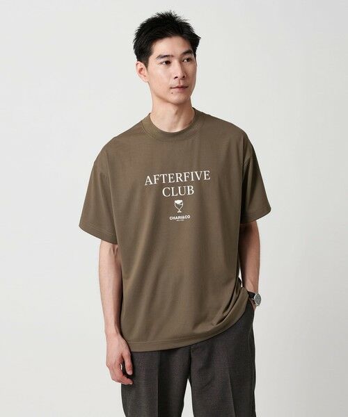 green label relaxing/グリーンレーベル リラクシング 【別注】＜CHARI&CO＞ AFTER Tシャツ -吸水速乾- DK. BROWN M