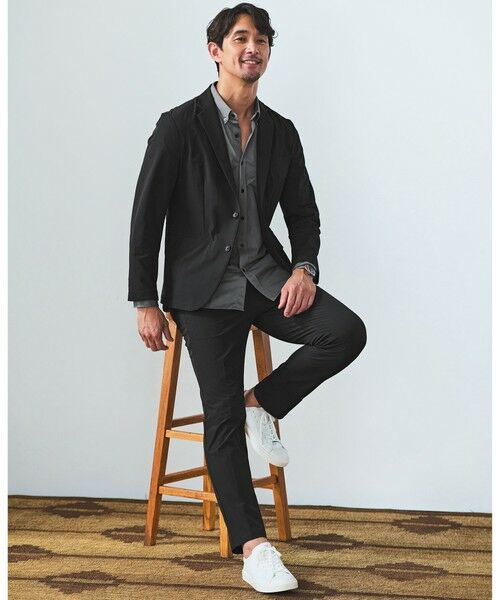 green label relaxing/グリーンレーベル リラクシング 【WEB限定】JUST fit ナイロン PU ナロー セットアップ -2Wayストレッチ- BLACK XS green label relaxing/グリーンレーベル リラクシング 【WEB限定】JUST fit ナイロン PU ナロー セットアップ -2Wayストレッチ- BLACK XS