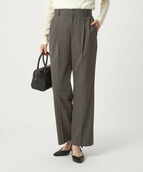 GREENLABEL RELAXING グレーチェックレディースパンツスーツ38 GREENLABEL RELAXING グレーチェックレディースパンツスーツ38