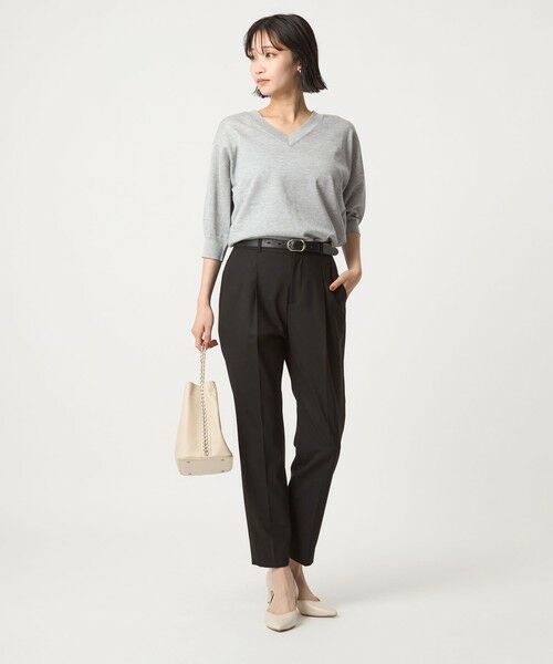 green label relaxing / グリーンレーベル リラクシング スラックス・ドレスパンツ | カチリラ テーパード パンツ -ウォッシャブル・ストレッチ- | 詳細2