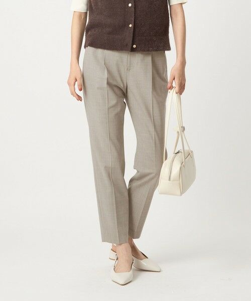 green label relaxing/グリーンレーベル リラクシング カチリラ テーパード パンツ -ウォッシャブル・ストレッチ- LT. GRAY XXL-XXXL(46)