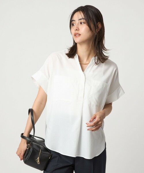 green label relaxing / グリーンレーベル リラクシング シャツ・ブラウス | ドビー スキッパー ポケット ショートスリーブ ブラウス 2 | 詳細1