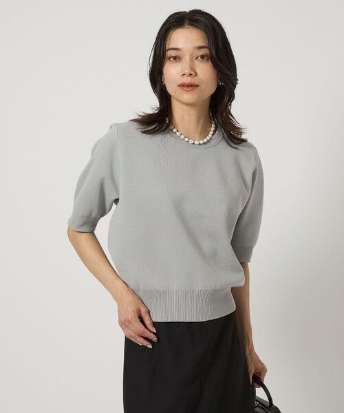 green label relaxing / グリーンレーベル リラクシング ニット・セーター | 襟レース 2WAY 5分袖 プルオーバー ニット  -ウォッシャブル- | 詳細3