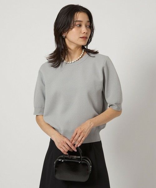 green label relaxing / グリーンレーベル リラクシング ニット・セーター | 襟レース 2WAY 5分袖 プルオーバー ニット  -ウォッシャブル- | 詳細4