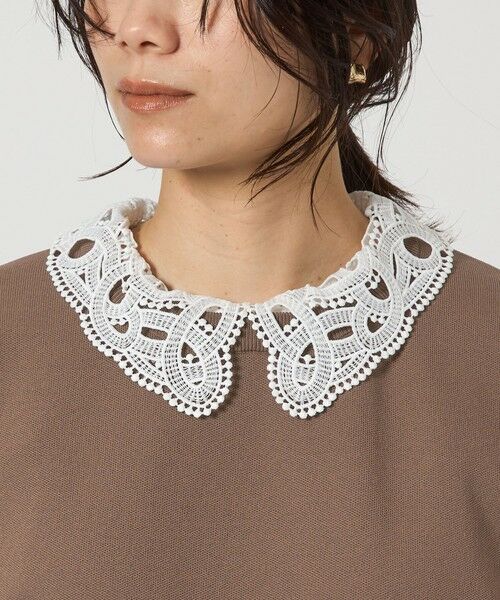 green label relaxing / グリーンレーベル リラクシング ニット・セーター | 襟レース 2WAY 5分袖 プルオーバー ニット  -ウォッシャブル- | 詳細13