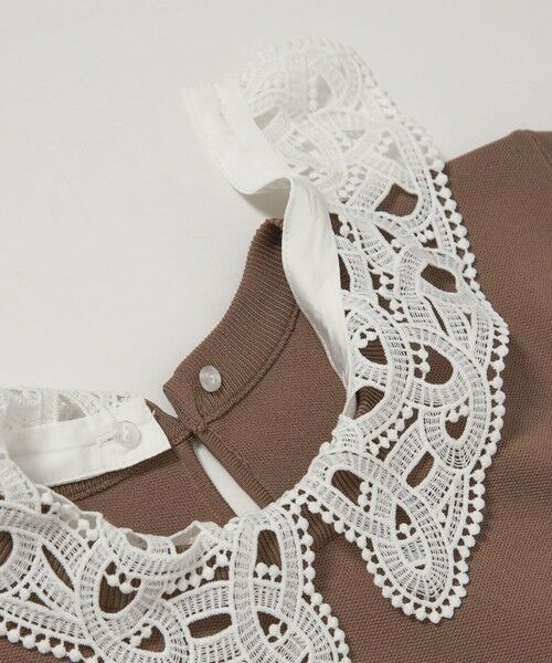 green label relaxing / グリーンレーベル リラクシング ニット・セーター | 襟レース 2WAY 5分袖 プルオーバー ニット  -ウォッシャブル- | 詳細17