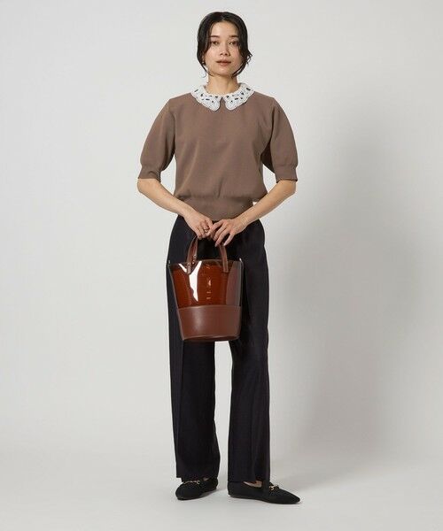 green label relaxing / グリーンレーベル リラクシング ニット・セーター | 襟レース 2WAY 5分袖 プルオーバー ニット  -ウォッシャブル- | 詳細7