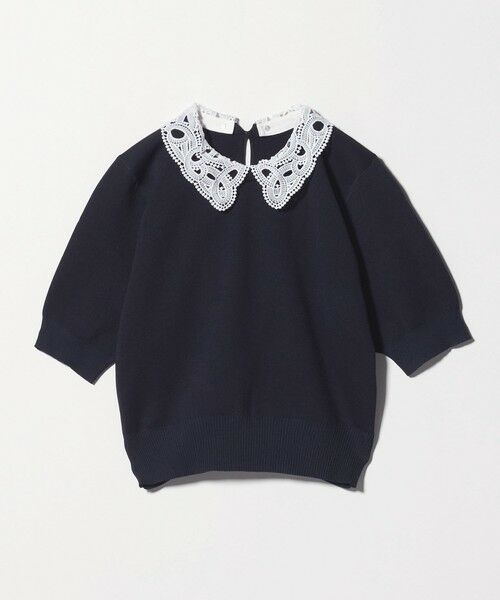 green label relaxing / グリーンレーベル リラクシング ニット・セーター | 襟レース 2WAY 5分袖 プルオーバー ニット  -ウォッシャブル- | 詳細24