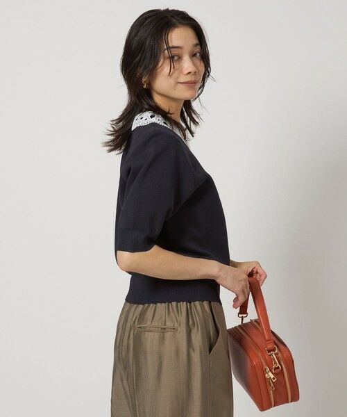 green label relaxing / グリーンレーベル リラクシング ニット・セーター | 襟レース 2WAY 5分袖 プルオーバー ニット  -ウォッシャブル- | 詳細19