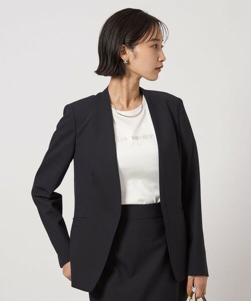 green label relaxing / グリーンレーベル リラクシング ノーカラージャケット | カチリラ ノーラペル ジャケット -ウォッシャブル・ストレッチ- | 詳細18