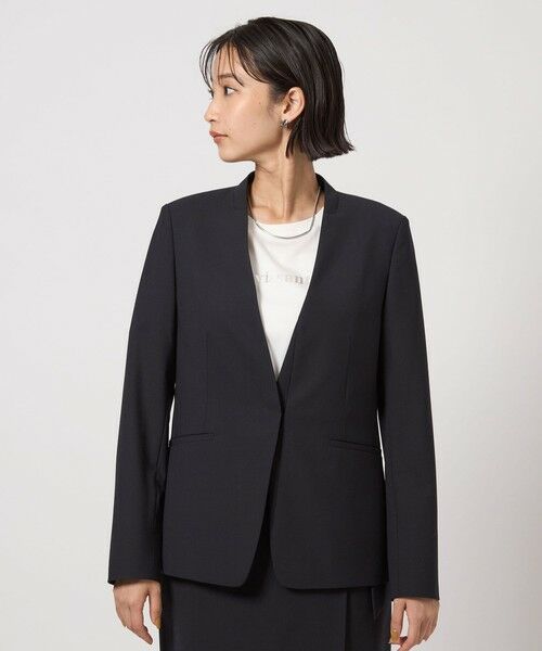 カチリラ ノーラペル ジャケット -ウォッシャブル・ストレッチ