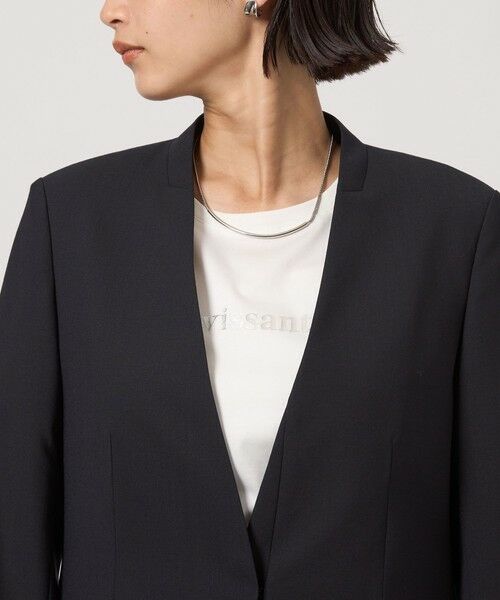 ✨美品✨ グリーンレーベルリラクシング ストレッチ ノーカラー パンツスーツ 黒 カチリラ ノーラペル ジャケット ―ウォッシャブル・ストレッチ