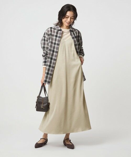green label relaxing / グリーンレーベル リラクシング ロング・マキシ丈ワンピース | スウェードライク キャミソール ワンピース | 詳細1