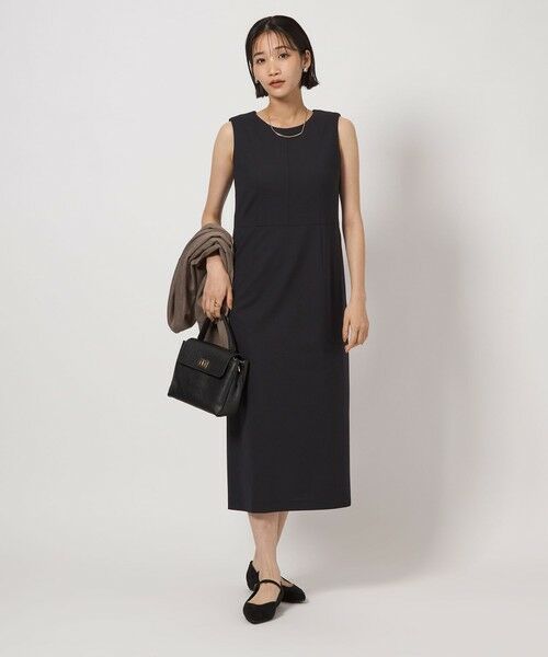 green label relaxing/グリーンレーベル リラクシング カチリラ ワンピース -ウォッシャブル・ストレッチ- NAVY M(38)