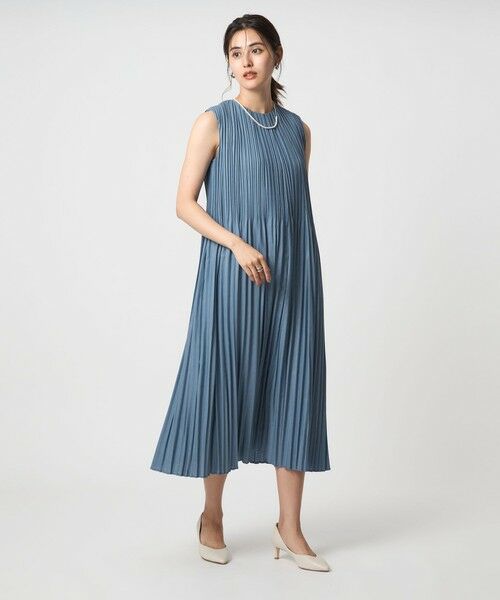 green label relaxing / グリーンレーベル リラクシング ドレス | チンツボイル プリーツ ワンピース | 詳細10